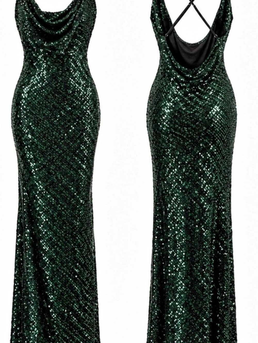Windsor Sequin Maxi Dress in Green